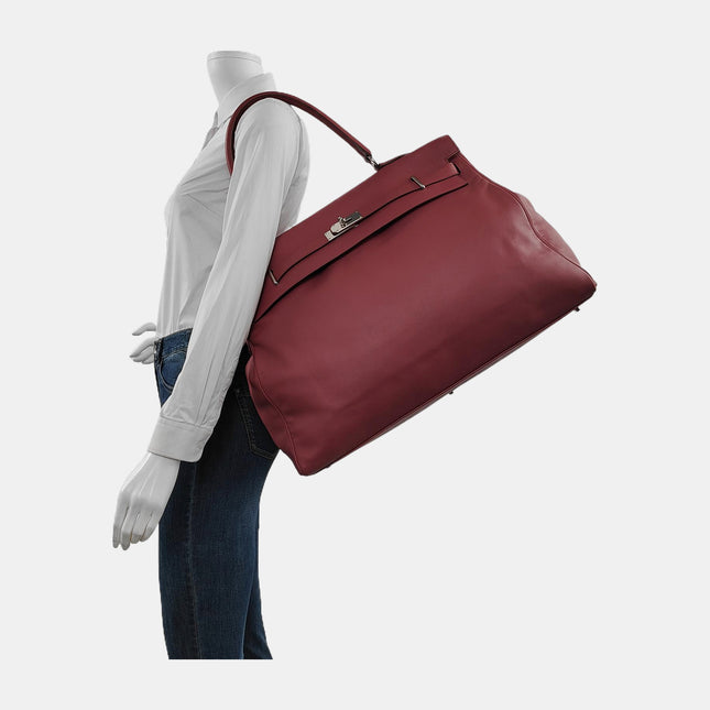 Hermès Kelly 50 Retourne Pink 0D Rose Mexico 4B Swift Leather Palladium Hardware 2011
