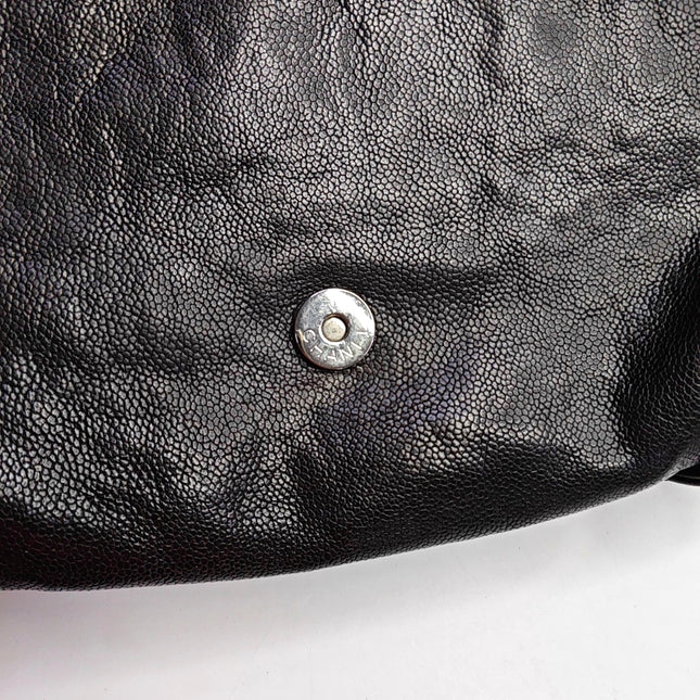Chanel Glazed Caviar Leather Dark Brown Pocket Shoulder Bag