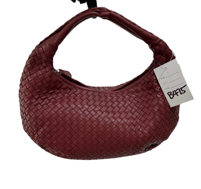 Sold Bottega Veneta Burgundy Belly Hobo Intrecciato Nappa Leather Handbag