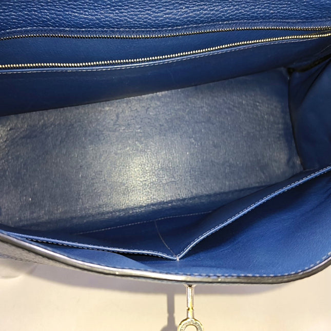 Hermes Kelly 35 Retourne Navy 7P Blue de Prusse Clemence Leather Palladium Hardware 2010