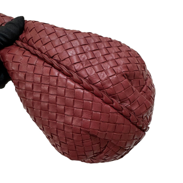 Sold Bottega Veneta Burgundy Belly Hobo Intrecciato Nappa Leather Handbag