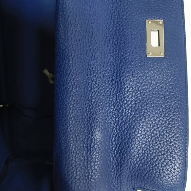 Hermes Kelly 35 Retourne Navy 7P Blue de Prusse Clemence Leather Palladium Hardware 2010