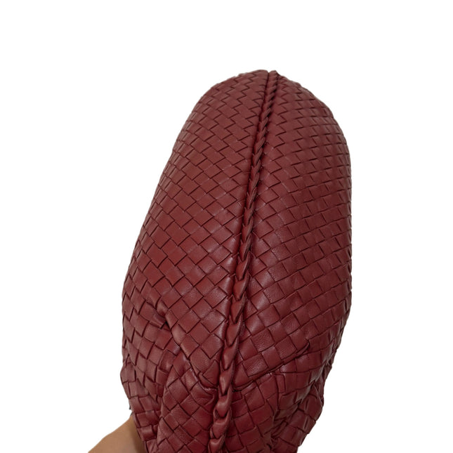 Sold Bottega Veneta Burgundy Belly Hobo Intrecciato Nappa Leather Handbag