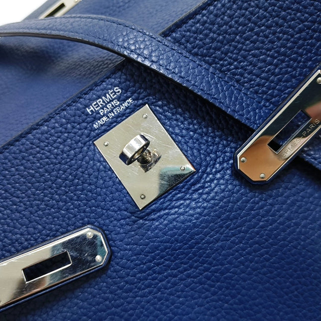 Hermes Kelly 35 Retourne Navy 7P Blue de Prusse Clemence Leather Palladium Hardware 2010