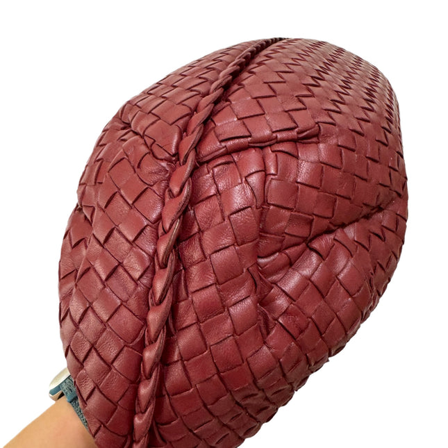 Sold Bottega Veneta Burgundy Belly Hobo Intrecciato Nappa Leather Handbag