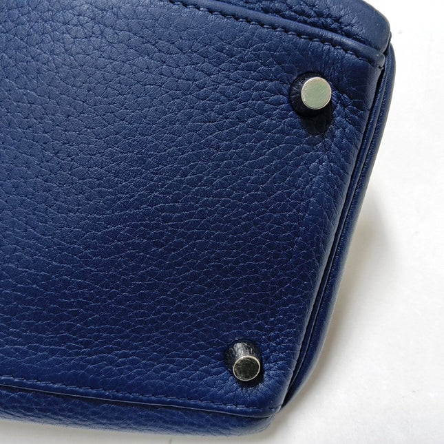 Hermes Kelly 35 Retourne Navy 7P Blue de Prusse Clemence Leather Palladium Hardware 2010