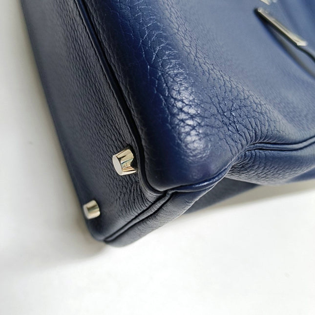 Hermes Kelly 35 Retourne Navy 7P Blue de Prusse Clemence Leather Palladium Hardware 2010