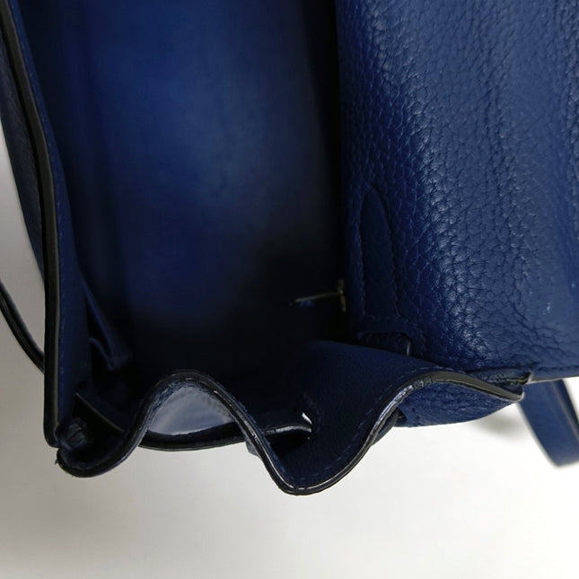 Hermes Kelly 35 Retourne Navy 7P Blue de Prusse Clemence Leather Palladium Hardware 2010