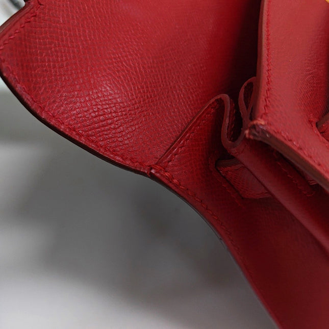 Hermes Kelly 28 Sellier Red Rouge Epsom Leather Gold Hardware 1996