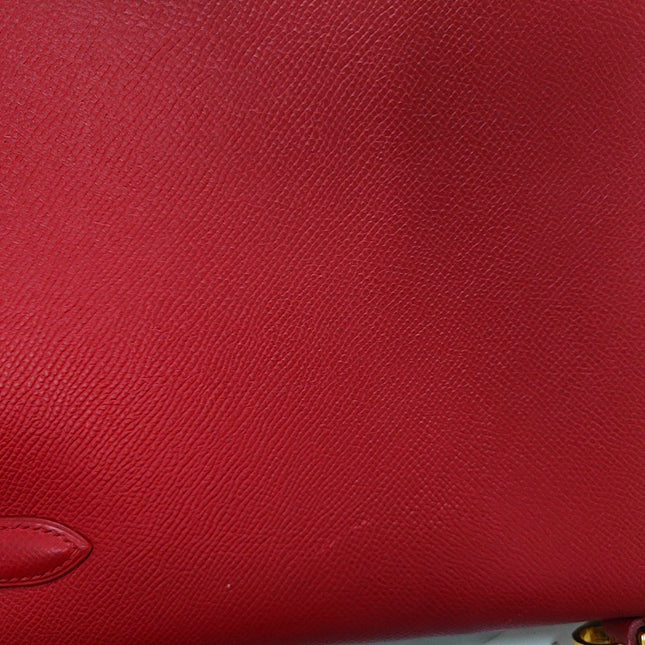 Hermes Kelly 28 Sellier Red Rouge Epsom Leather Gold Hardware 1996