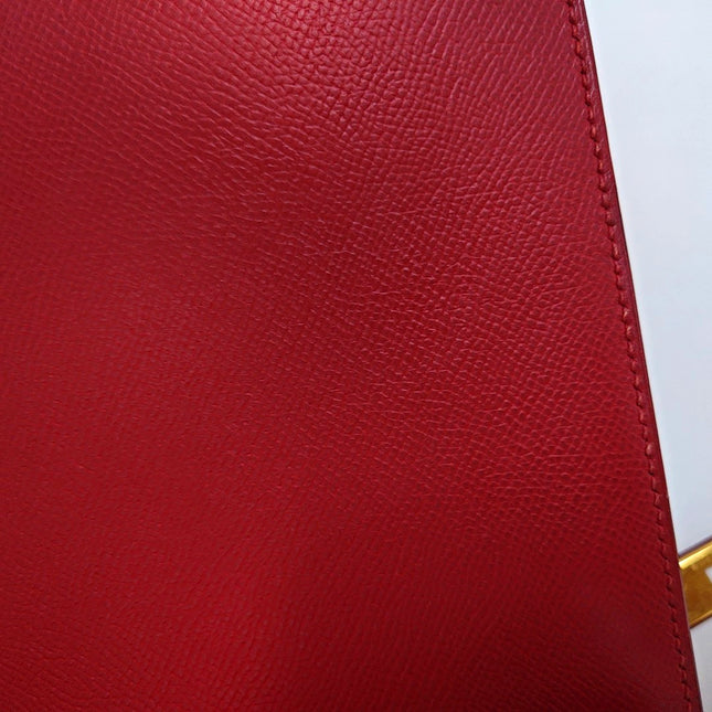 Hermes Kelly 28 Sellier Red Rouge Epsom Leather Gold Hardware 1996