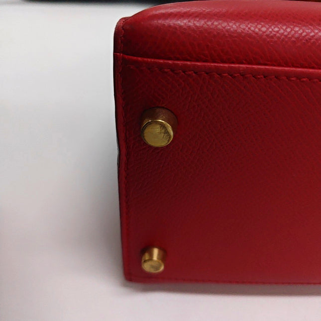 Hermes Kelly 28 Sellier Red Rouge Epsom Leather Gold Hardware 1996