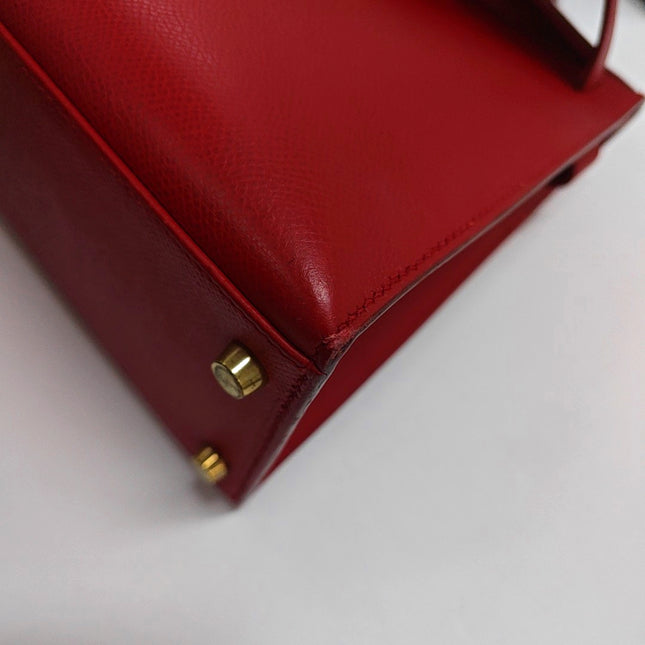 Hermes Kelly 28 Sellier Red Rouge Epsom Leather Gold Hardware 1996