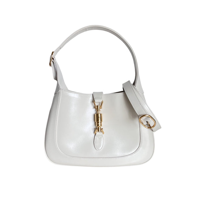 Sold Gucci Jackie 1961 White Leather Bag with Adjustable Strap Size Small