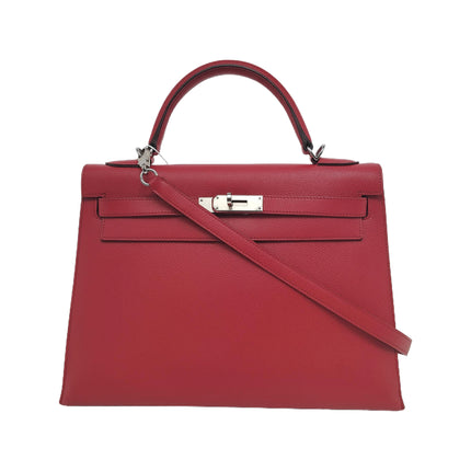 Hermes Kelly 32 Sellier Q5 Rouge Casaque Red Epsom Leather Palladium Hardware 2013-Luxbags