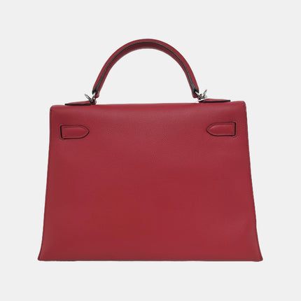 Hermes Kelly 32 Sellier Q5 Rouge Casaque Red Epsom Leather Palladium Hardware 2013