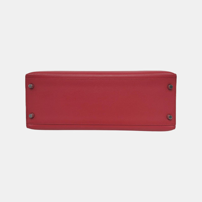 Hermes Kelly 32 Sellier Q5 Rouge Casaque Red Epsom Leather Palladium Hardware 2013