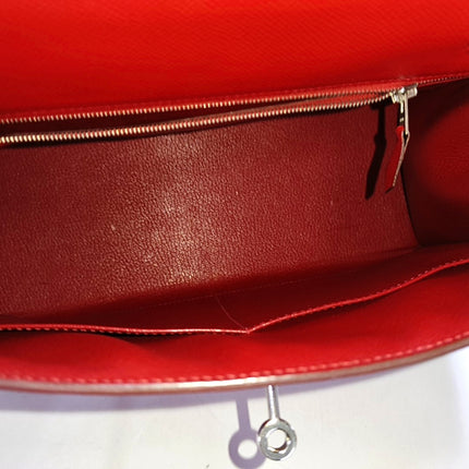 Hermes Kelly 32 Sellier Q5 Rouge Casaque Red Epsom Leather Palladium Hardware 2013