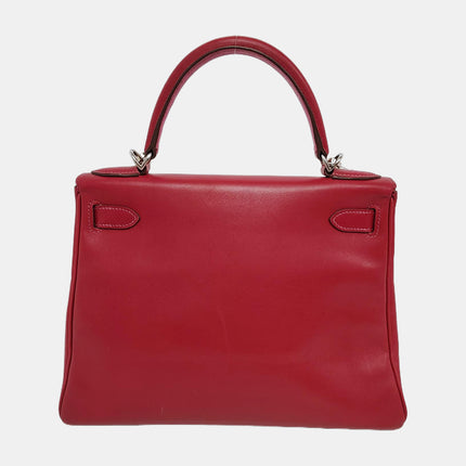 Hermes Kelly 28 Retourne Rouge Grenat Red Box Leather Gold Hardware 2010
