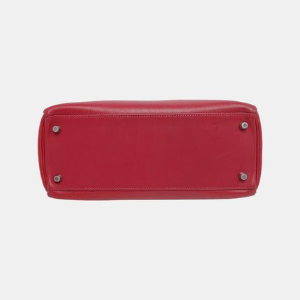 Hermes Kelly 28 Retourne Rouge Grenat Red Box Leather Gold Hardware 2010