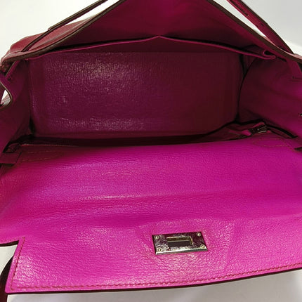 Hermes Kelly 28 Retourne Rouge Grenat Red Box Leather Gold Hardware 2010