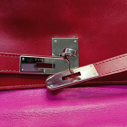 Hermes Kelly 28 Retourne Rouge Grenat Red Box Leather Gold Hardware 2010