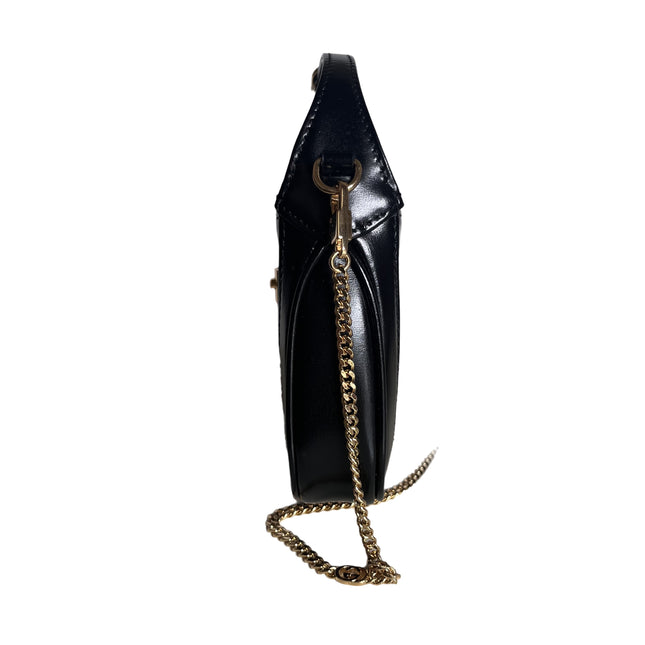 Sold Gucci Jackie 1961 Super Mini Black Leather Bag with Chain Strap