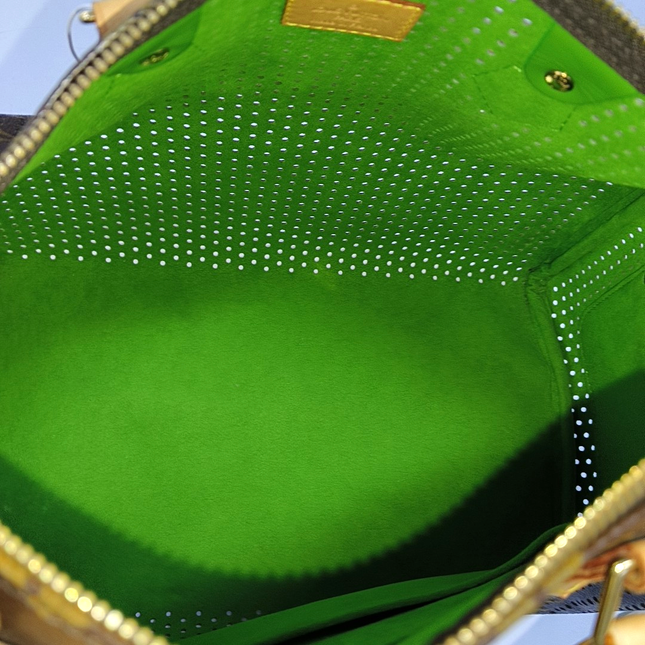 Louis Vuitton Speedy 30 Brown Perforated Monogram Green Interior