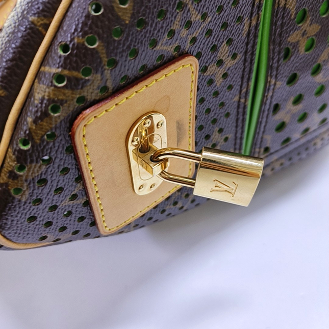 Louis Vuitton Speedy 30 Brown Perforated Monogram Green Interior