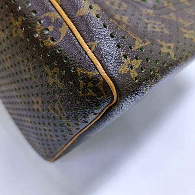 Louis Vuitton Speedy 30 Brown Perforated Monogram Green Interior