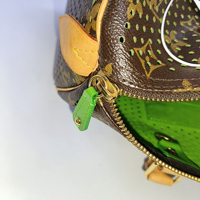 Louis Vuitton Speedy 30 Brown Perforated Monogram Green Interior