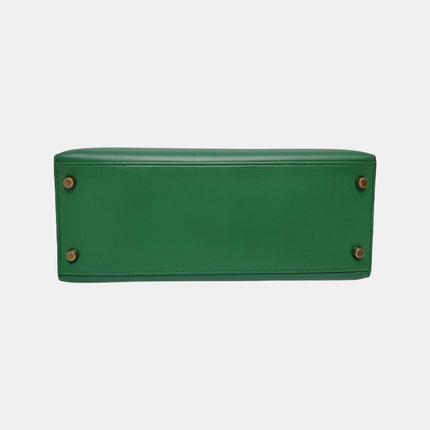 Hermes Kelly 28 Sellier Green Vert Comics Epsom Leather Gold Hardware 1991