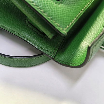 Hermes Kelly 28 Sellier Green Vert Comics Epsom Leather Gold Hardware 1991