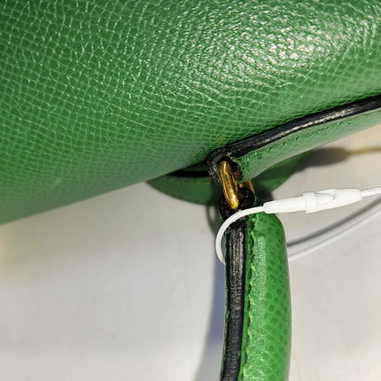 Hermes Kelly 28 Sellier Green Vert Comics Epsom Leather Gold Hardware 1991