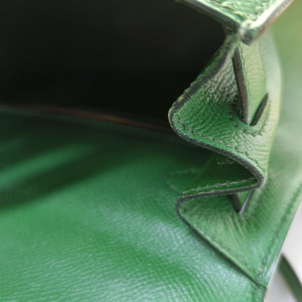 Hermes Kelly 28 Sellier Green Vert Comics Epsom Leather Gold Hardware 1991