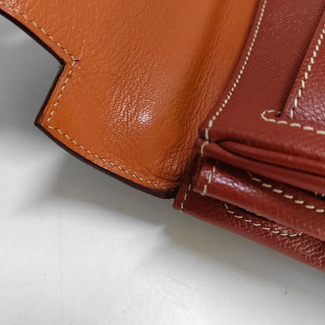 Hermes Kelly 28 Retourne 9T Capucine Orange Epsom Leather White Stitching Palladium Hardware 2011