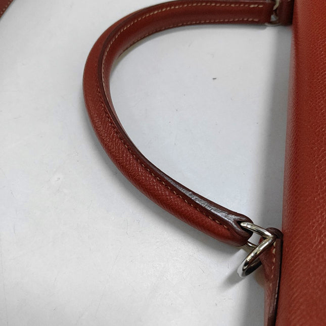 Hermes Kelly 28 Retourne 9T Capucine Orange Epsom Leather White Stitching Palladium Hardware 2011