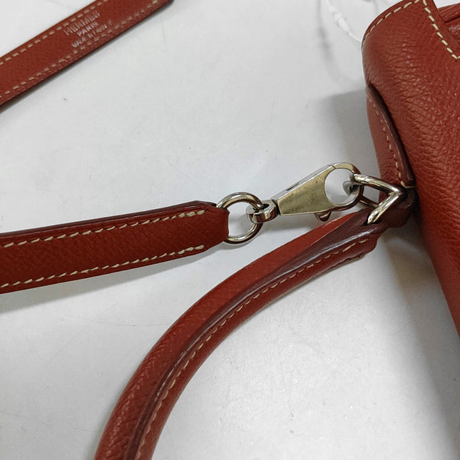 Hermes Kelly 28 Retourne 9T Capucine Orange Epsom Leather White Stitching Palladium Hardware 2011
