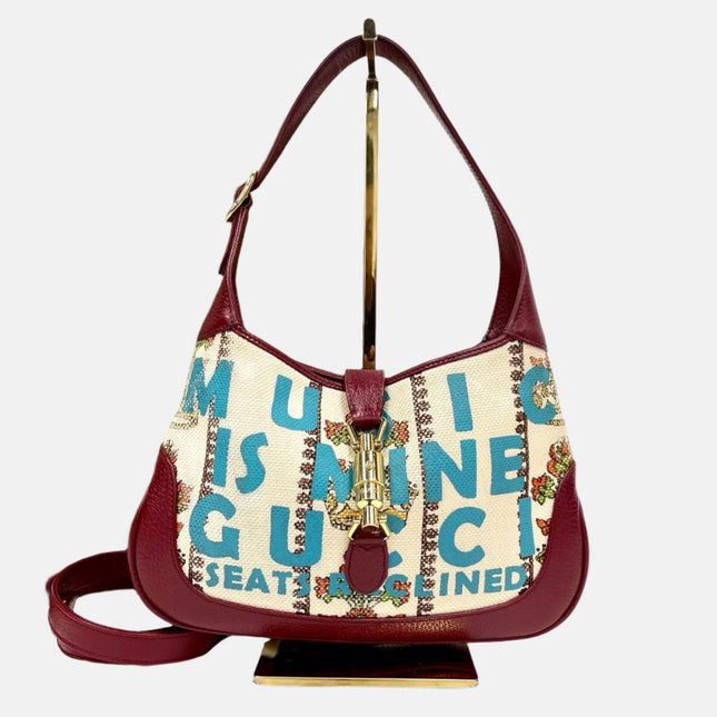 Gucci Jackie 1961 Centennial 100 Year Special Edition Burgundy Leather with Canvas-Luxbags
