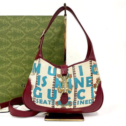 Gucci Jackie 1961 Centennial 100 Year Special Edition Burgundy Leather with Canvas-Luxbags
