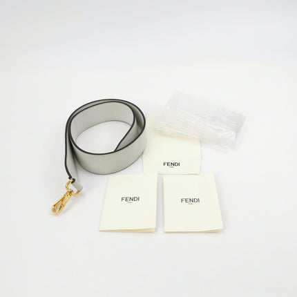 Fendi Baguette White Leather 3D FF Motif Crossbody Bag Large