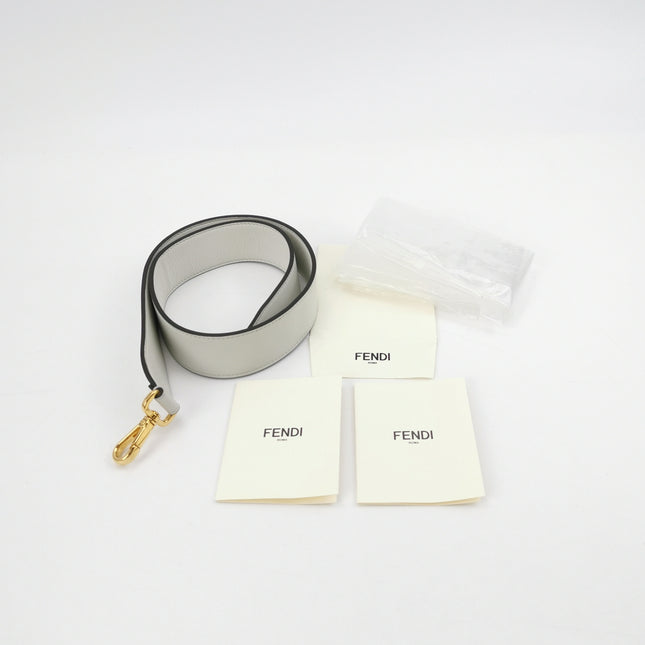 Fendi Baguette White Leather 3D FF Motif Crossbody Bag Large