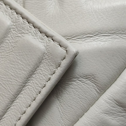 Fendi Baguette White Leather 3D FF Motif Crossbody Bag Large