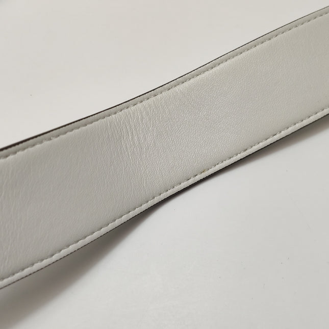 Fendi Baguette White Leather 3D FF Motif Crossbody Bag Large