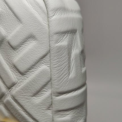 Fendi Baguette White Leather 3D FF Motif Crossbody Bag Large