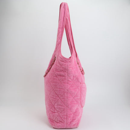Chanel Coco Beach Quilted Hobo Pink Soft Cloth 2023