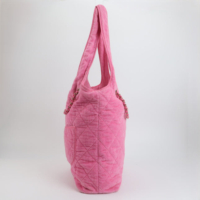 Chanel Coco Beach Quilted Hobo Pink Soft Cloth 2023
