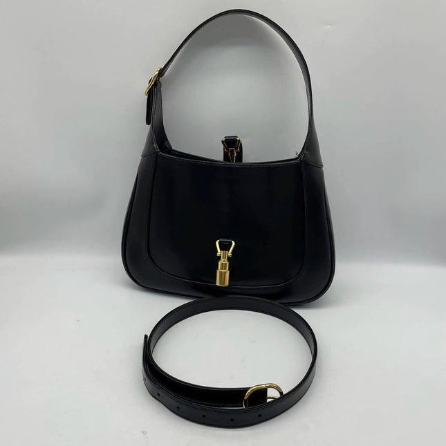 Sold Gucci Jackie 1961 Black Leather Bag with Adjustable Strap