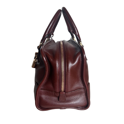 Sold Loewe Amazona 29 in Burgundy Calfskin Leather and Gold-tone Hardware