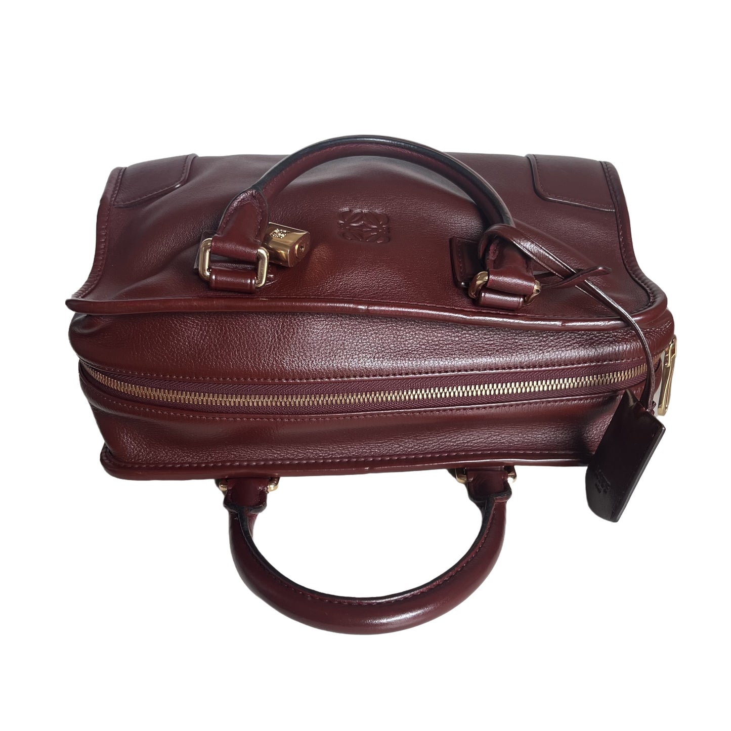 Sold Loewe Amazona 29 in Burgundy Calfskin Leather and Gold-tone Hardware